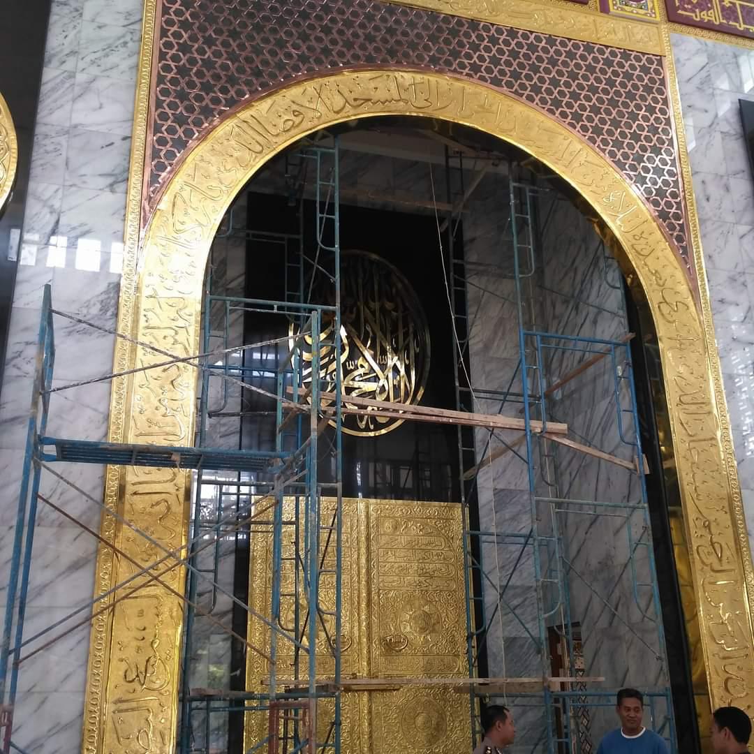 Kaligrafi Tembaga Kuningan Custom Kubah Masjid