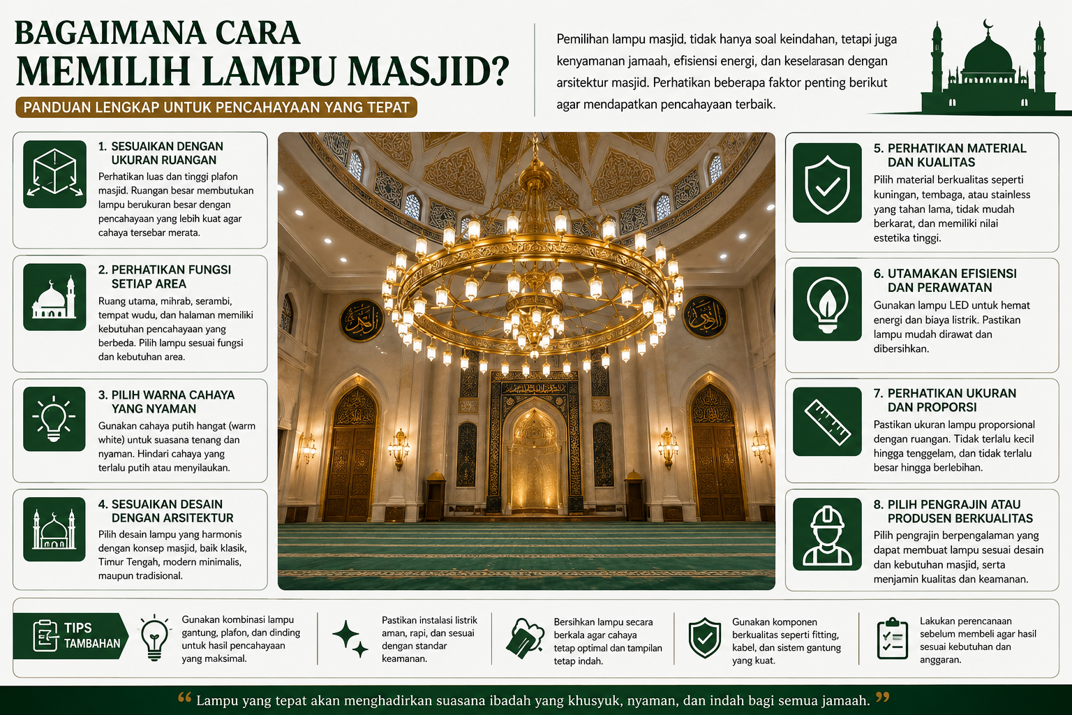 cara memilih lampu masjid